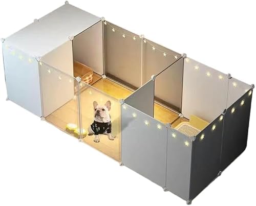 KryZaro透明ペット用犬フェンス・クレート(159x75x47cm):屋内屋外用ポータブル、大型犬・小型犬・子犬・ウサギ対応