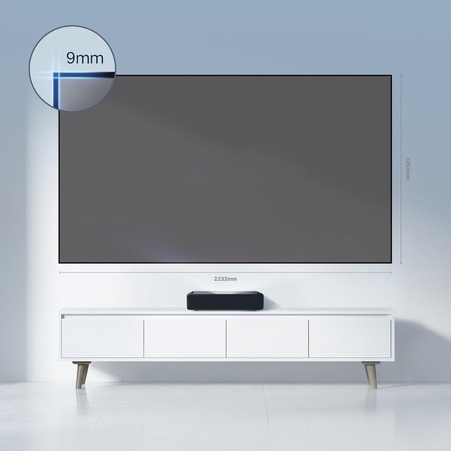 Image of BIG VUE Ultra Short Throw Laser TV Screen, 100-Inch Fresnel, Ambient Light Rejecting (ALR), 1.2 Gain, 4K Ultra HD, Wall-Mount Projection Screen for Ultra Short Throw Projector
