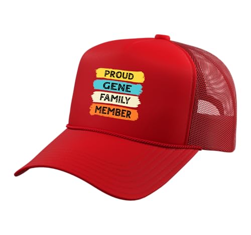 Gene Surname Proud Family Member Gene Trucker Hat with Adjustable Mesh Back, Red
