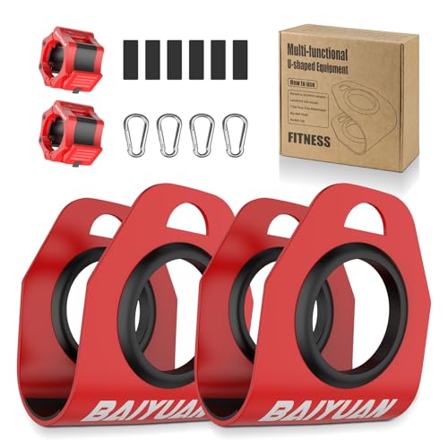 Home Gym Clips Convert Dumbbells to Barbell Turn Bars into Landmines T-Bar Row with Any Grip Hook Dumbbells on Dip Belts Versatile Weightlifting Accessory for Olympic (2 Pcs)