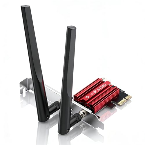DERAPID AX900 PCIe WiFi 6 Card for Desktop PC, 900Mbps Dual Band Wireless Adapter with Bluetooth 5.4, 802.11ax Gaming Network Card, Compatible with Windows 10/11