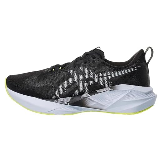 ASICS NOVABLAST 5 Tênis de corrida masculino, Preto/azul desbotado, 45