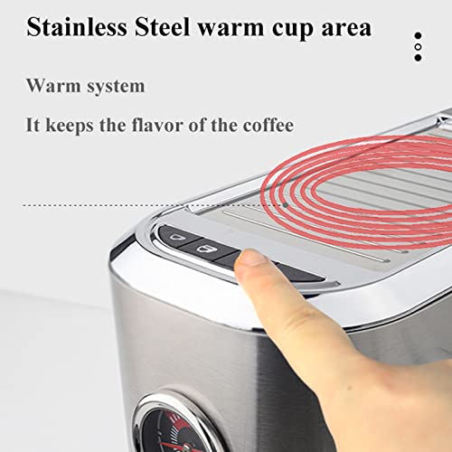 Kaffeemaschine, 1350 W, Edelstahlgehäuse, Doppeltasse, Hochdruckextraktion, Halbautomatische Kaffeemaschine Für Haushalt… – Bild 4