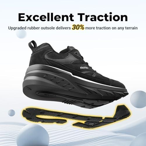 Image of FitVille Wide Walking Shoes for Men Extra Wide Width Sneakers with Arch Support for Flat Feet Heel Pain Relief Plantar Fasciitis - Rebound NEO V1