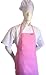 CHEFSKIN ADULT APRON PINK, ULTRA LIGHTWEIGHT COOL & FRESH, VERY COMFORTABLE, CENTER POCKET AND LONG TIES, WONT FADE WONT SHRINK, EASY TO WEAR