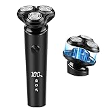シェーバー ひげそり 電動シェーバー 【2026年改良進化モデル】 髭剃り 電気シェーバー メンズ 360°回転式 高速回転モーター 2段階調節 深剃り USB充電式 急速充電 低騒音 IPX7防水 お風呂剃り可 乾湿両用 LEDディスプレイ付き 軽量 父の日 彼氏 プレゼント ロック機能 海外対応（ブラック）