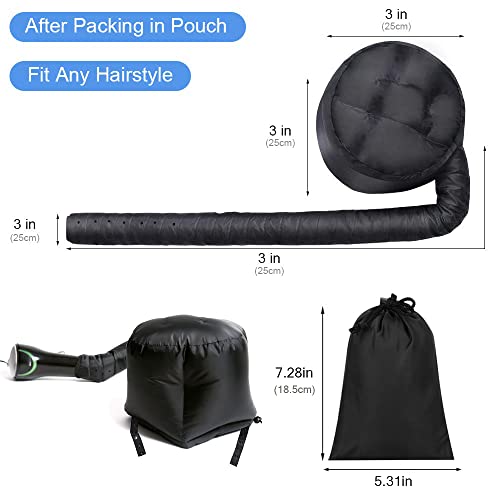 LibrNTY droogkap voor haar, kappen haardrogerbevestiging, zachte kap instelbaar voor handhaardroger-kap, beschermt het haar, verzorging diepe verzorging, cadeau + 2 krulspelden - Image 3