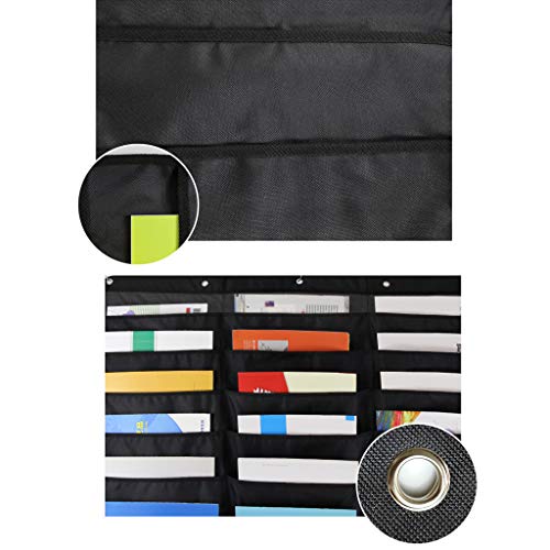 Bolsa de archivos de pared de 30 bolsillos con pestañas de colores para clasificar sin taladrar 3