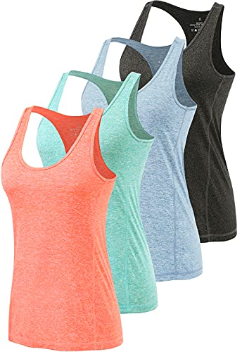 Image of Air Curvey Workout Tank Tops for Women Yoga Racerback Tanks Athletic Quick Dry Activewear 4 Pack