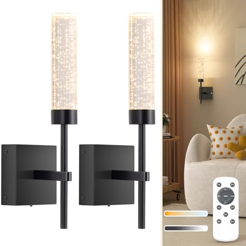 NIORSUN Crystal-Inspired Bubble Wireless Wall Sconces, 10000mAh Battery Operated Wall Sconces Set of...