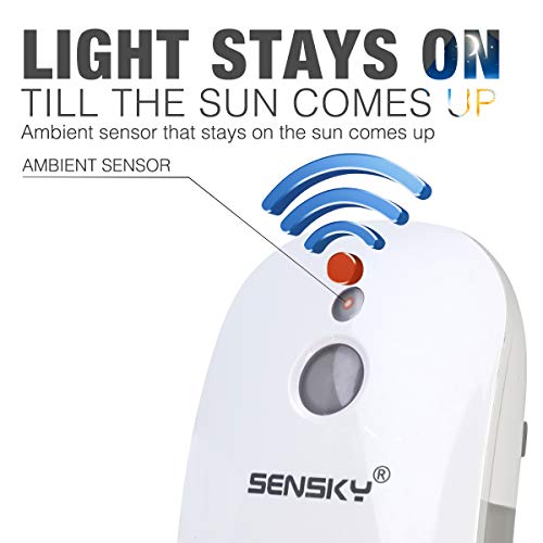 SENSKY Plug in Night Light 2 Levels Brightness Adjustable Soft Warm White Nightlight for Bathroom, Kitchen, Hallway, Stairs, Garages, 2-Pack (with Front Light and Back Light )