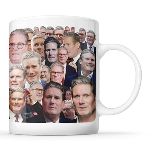 McMug Keir Starmer Collage – Parti travailliste – Premier ministre – Tasse politique, céramique, 38 ml.