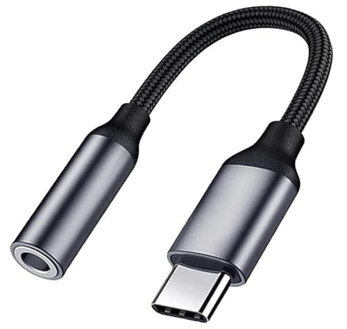 Type-C-3.5mmイヤホンジャック変換ケーブル USB-C-3.5mmヘッドフォンジャックアダプタ オーディオアダプタ ナイロン編み 高耐久 MacBook/iPad Pro/Android/Type-Cデバイス対応(2個)
