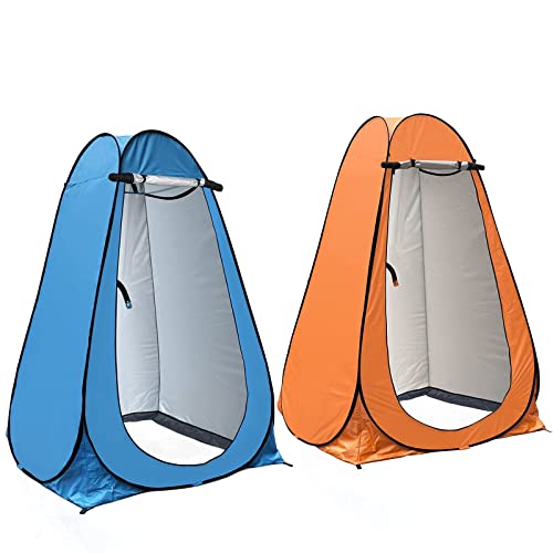 Anngrowy Shower Tent Pop Up Privacy Tent Portable Outdoor Camping Bathroom Toilet Tent Changing Dressing Room Privacy Shelters Room For Hiking And Beach Sun Shelter Picnic Fishing–Waterproof 2 Colors cover