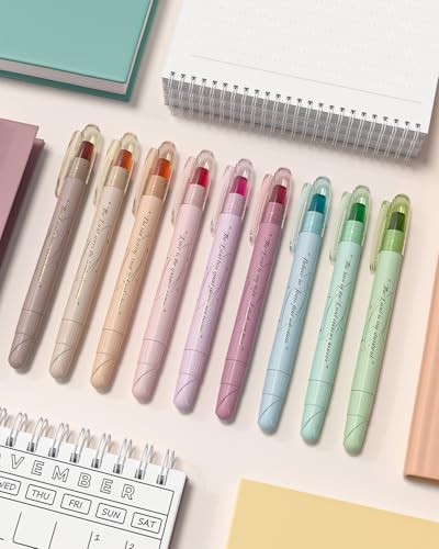 WEMATE Bibel Textmarker, 9-Teiliges Gel Textmarker Set in Verschiedenen Farben, Bibel Marker, Hübsches Bibel Zubehör zum Markieren von Bibelstellen, Farbcodierung und Hervorheben von Büchern