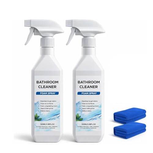 2026 New Scale Remover Bathroom Cleaner Bathroom Descaler Foam Cleaner Spray Foaming Bathroom Cleaner for Tiles, Glass, Stainles