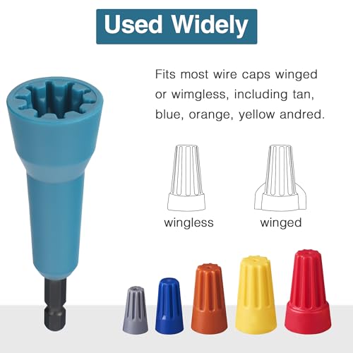 Image of Wire Nut Twister,Wire Twisting Tool,Wire Nut Twiter for Drill,Spin Twist Wire Connector Socket,Wire Connector Driver with 1 /4 inch Chuck,Wire Stripping and Twisting Tool for Cable Quick Stripping(2pcs)
