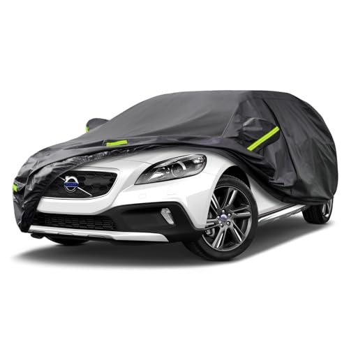 Image of Kaugung 7 Layers Car Cover Custom Fit Volvo V40 (1995-2020), Waterproof All Weather Resistant Outdoor Indoor Sun Rain Dust Snow Protection.(USA Warehouse,Within 3-7 Days) Black