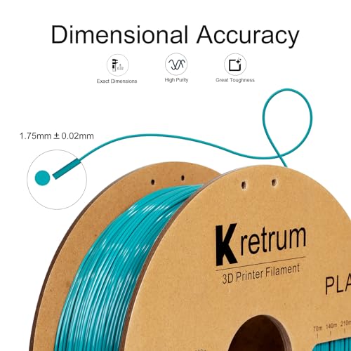 Image of Kretrum PLA Filament 1.75 mm 3D Printer Filaments Cardboard Spool Refills 1 kg Widely Compatible for Most FDM 3D Printers Fits ELEGOO Anycubic FlashForge Creality Bambu Prusa ect. Pine Green
