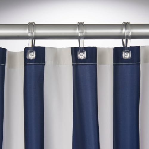Rideau de douche en polyester bleu 180x200 anti-éclaboussures - 4