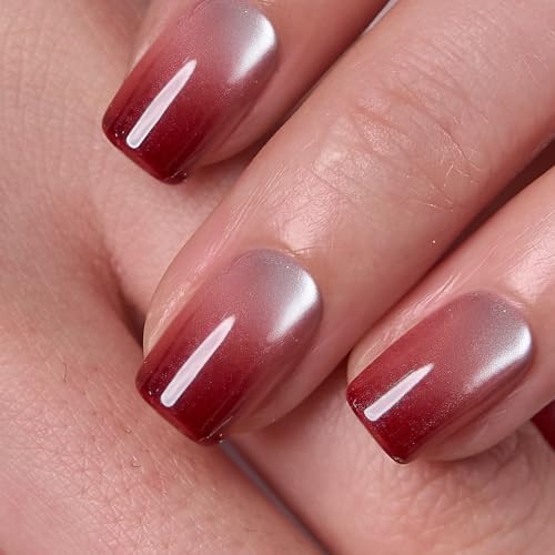 Image of CurvLife Soft Gel Square Press-On Nails Short, Reusable Fake Nails with Glue & Adhesive Tabs, 30PCS Salon-Quality Stick-On Nails for At-Home Manicure (Champagne Dusk)
