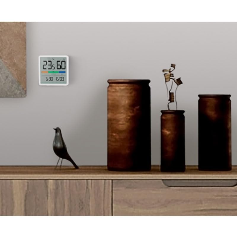 ABS Digital Thermometer Hygrometer Clock Household Indoor Electronic Measuring Instrument