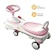Baotree Kids Electric Ride On Car 12V - Electric Wiggle Car with Rechargeable Battery, LED Lights & Music,Anti-Rollover for Boys Girls Ages 3-8, Indoor/Outdoor Toy Vehicle up to 150 lbs (White)