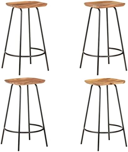vidaXL 2/4x Solid Acacia Wood Bar Stools Counter Pub Chair Dining Furniture