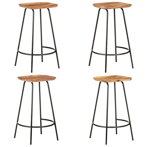 Vidaxl 2/4X Solid Acacia Wood Bar Stools Counter Pub Chair Dining Furniture #TOP14