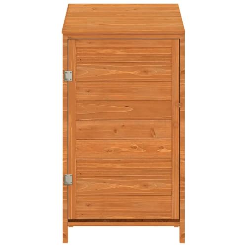 Gecheer Solid Fir Wood Garden Storage Shed, 55x52x112 cm Outdoor Tool Cabinet with Sturdy Frame, Brown Wooden Shed for Backyard Lawn Equipment and Accessories