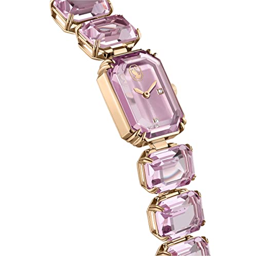 Image of Swarovski Millenia Watch, Octagon Cut Bracelet, Pink, Rose Gold-Tone Finish