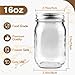 Glass Mason Jars 16 oz with Airtight Lids-Regular Mouth Canning Jars for Canning, Food Storage, Overnight oats,Smoothies, Salad,Coffee & Party decorations (2 Pack) Christmas gift