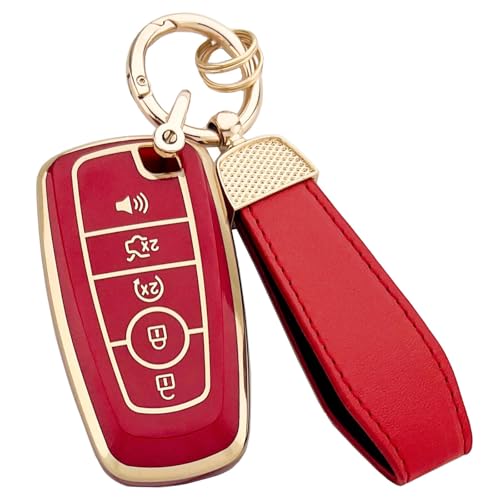 Joouheax For Ford Key Fob Cover with Keychain, Full Coverage