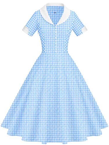Image of GownTown Womens 1950s Cape Collar Vintage Swing Stretchy Dresses