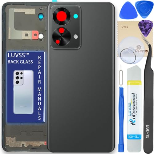 LUVSS Back Glass Cover Replacement Compitable for OnePlus Nord 2T 5G Rear Cover + Camera Lens + Repair Manual DIY Tools Kit (Gray)