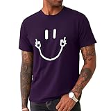 TURAND Mens T Shirts Casual Short Sleeve Basic Tees Crew Neck T-Shirt Men Funny Graphic Tees Purple XX-Large