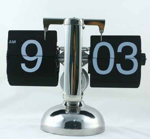 PDXD Retro Auto Flip Down Clock Internal Gear Operated Single Stand Clock Home Decoration(3 Models for You Choose) (F001B)