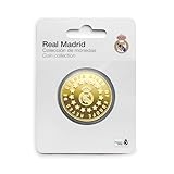 MOCIWORLD Real Madrid - Moneda edición Especial con Escudo e inscripción Reyes de Europa - Coleccionable - Dorado - Producto Oficial