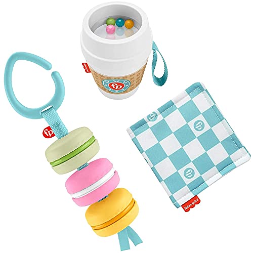 Image of Fisher-Price Baby Bakery Treats Gift Set, 3 Food-Themed Baby Toys and teether for Infants Ages 3 Months and up