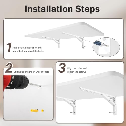 Table de bureau murale pliable peu encombrante résoud le manque d'espace - 5