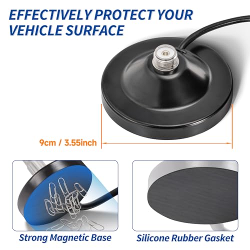 Bingfu Mobile Ham Radio Antenna with Ground Plane Dual Band VHF UHF Gmrs by BINGFU - Image 5