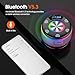 Bluetooth Shower Speaker, IP7 Waterproof Portable Bluetooth 5.3 Speakers with Loud Stereo Sound, Wireless Speaker with RGB Lights Time Display Suction Cup for Bathroom Beach Travel Outdoor Party, Gray