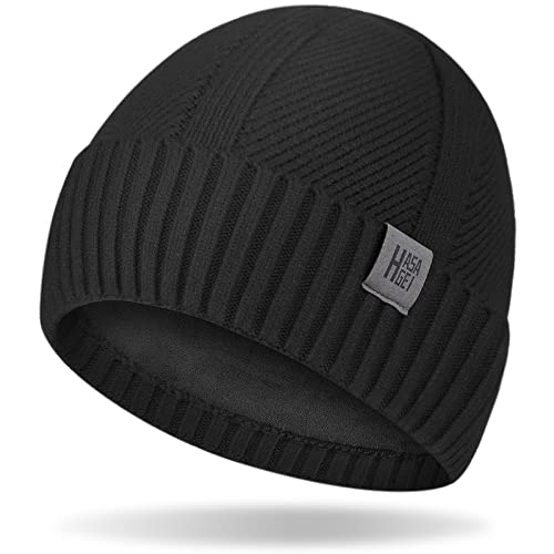 Bonnet d'hiver chaud pour homme et femme avec tricot thermique et doublure polaire