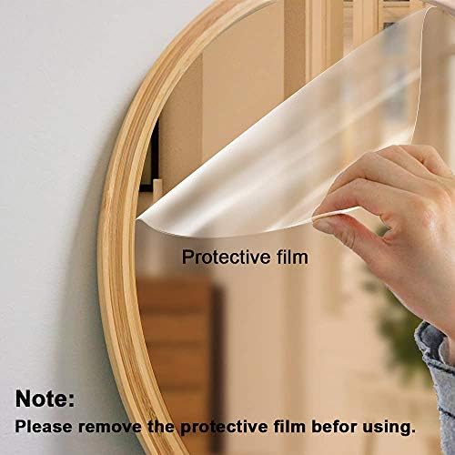 4VWIN Bamboo Frame Circle Mirror Wall-mounted Round Entryways, Bathrooms, Livingrooms (60*60cm Round, Bamboo Framed)