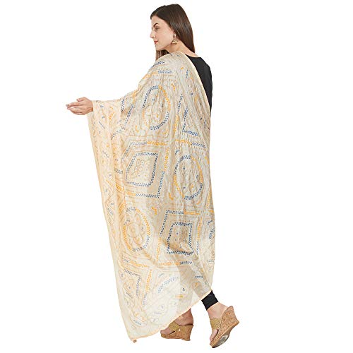 Image of DUPATTA BAZAAR Woman's Printed Bandhini Silk dupatta