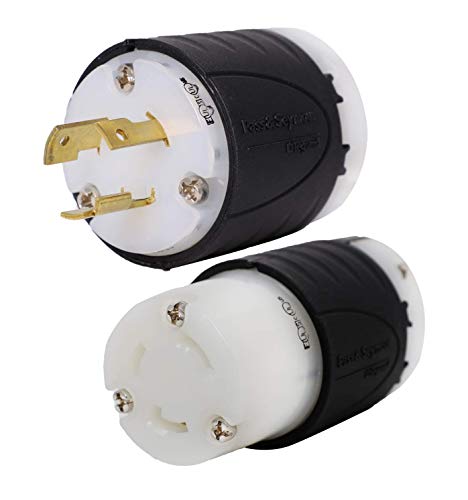 L5-30 Generator Plug and Connector Set - 100 Pack, L5-30P + L5-30R, 30A, 125V, 3-Prong for 3750W Generators - Iron Box # IBX-L530PR (100)