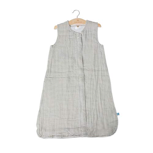 Image of Little Unicorn 12-18 Month Premium Muslin Sleep Sack 1.1 TOG | Soft & Breathable Muslin Cotton for safer sleep | 2 way zipper (Grey Stripe)