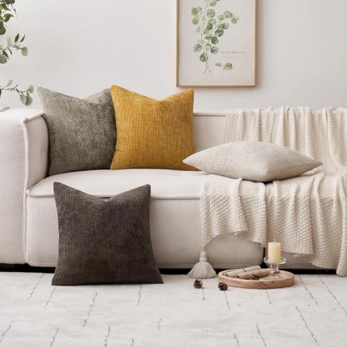 Image of MIULEE Decorative Gold Euro Sham Throw Pillow Covers 26x26 Inch 2 Pack