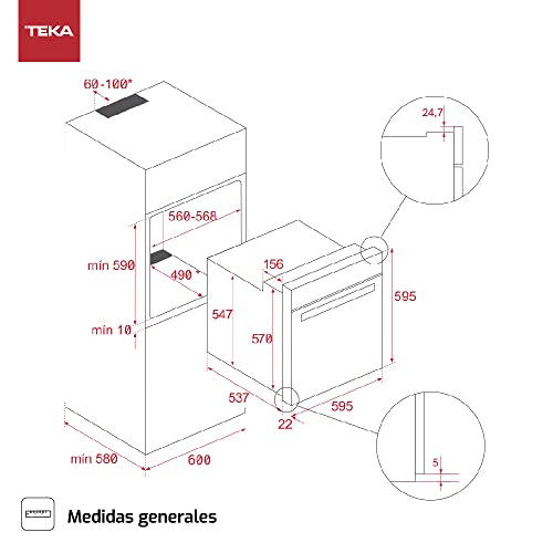 Teka iOVEN P - Horno Pirolítico Multifunción SurroundTemp con Pantalla Táctil y 50 Recetas, Autolimpieza Pirolítica, Teka HydroClean® PRO Automático, Color Cristal Negro con Marco - imagen 11