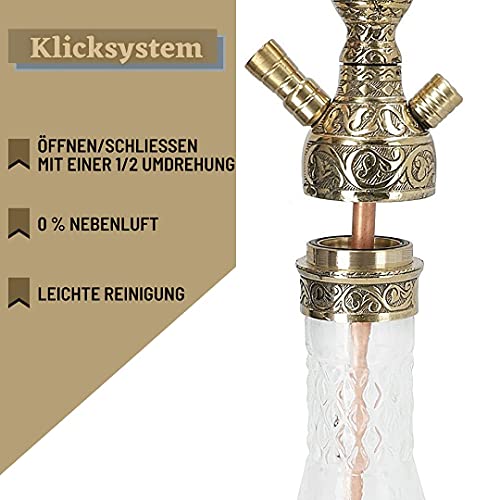 2Brothers Orientalische Wasserpfeifen Shisha Traditionell Hookah Kaminkopf Komplettset Kohlenzange und Zubehör Messing… – Bild 6